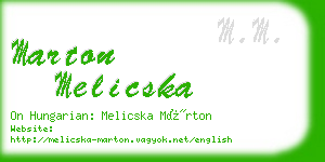 marton melicska business card